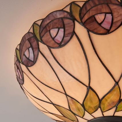 Endon 64173 - Plafoniera in stile Tiffany HUTCHINSON 2xE27/60W/230V Ø 50 cm