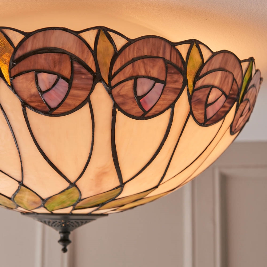 Endon 64173 - Plafonnier Tiffany HUTCHINSON 2xE27/60W/230V Ø 50 cm