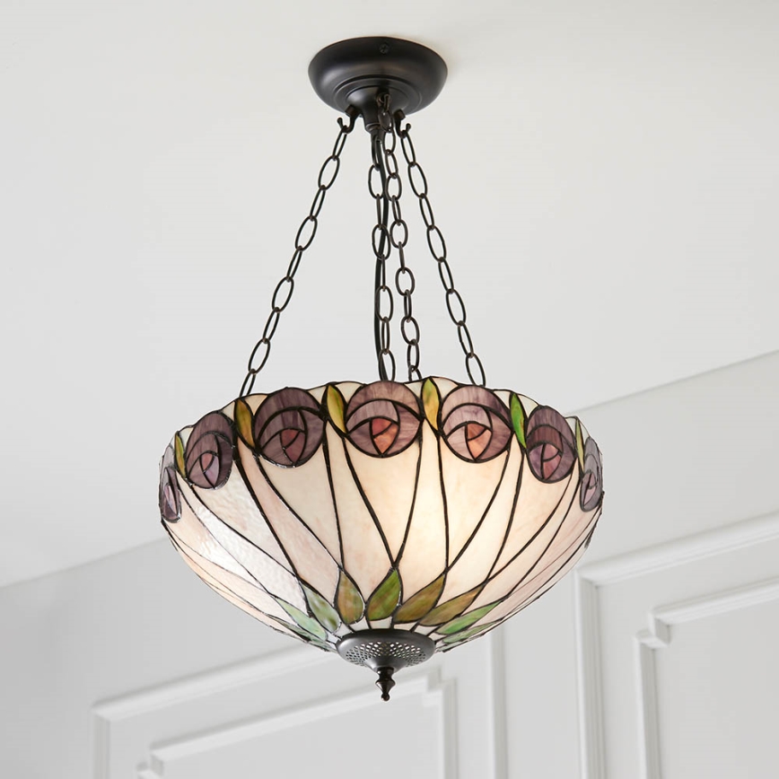 Endon 64175 - Lampadario a sospensione con catena HUTCHINSON 3xE27/60W/230V diametro 40 cm