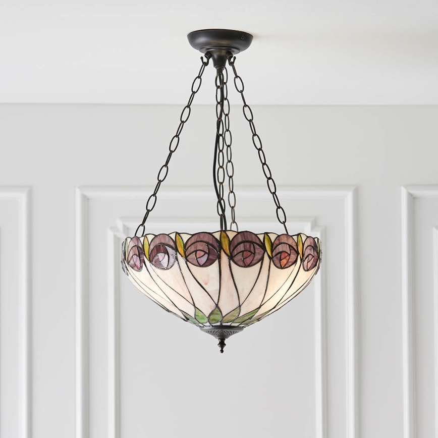 Endon 64175 - Lampadario a sospensione con catena HUTCHINSON 3xE27/60W/230V diametro 40 cm