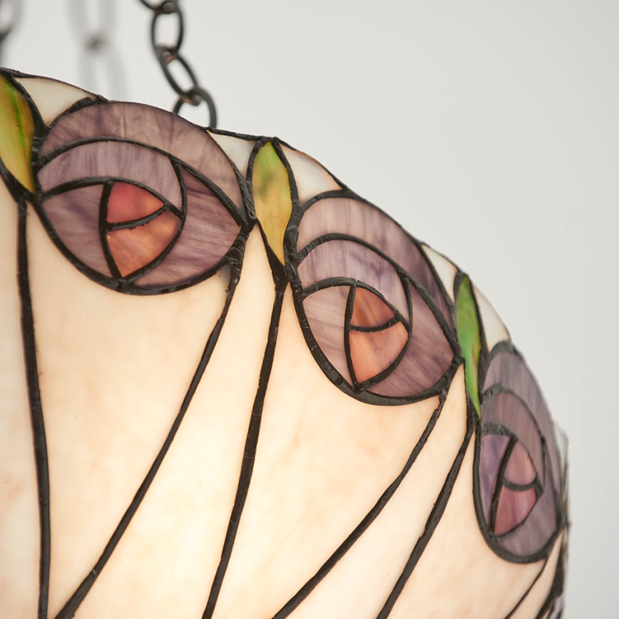 Endon 64175 - Suspension sur chaîne Tiffany HUTCHINSON 3×E27, 60 W, 230 V, Ø 40 cm