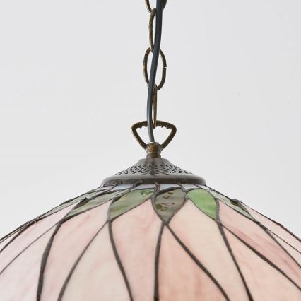 Endon 64176 - Suspension sur chaîne Tiffany HUTCHINSON 1x E27, max. 60 W, 230 V, Ø 40 cm