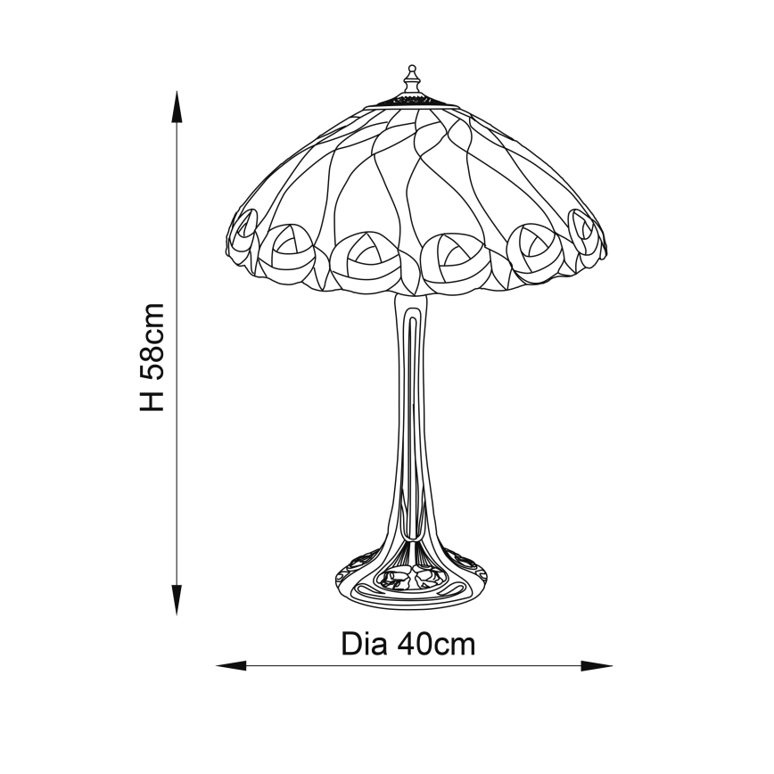 Endon 64177 - Lampada da tavolo HUTCHINSON 1xE27/60W/230V diametro 40 cm