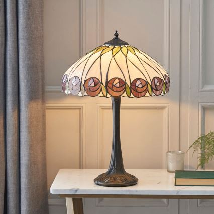 Endon 64177 - Tischlampe Tiffany HUTCHINSON, 1x E27/60 W/230 V, Ø 40 cm