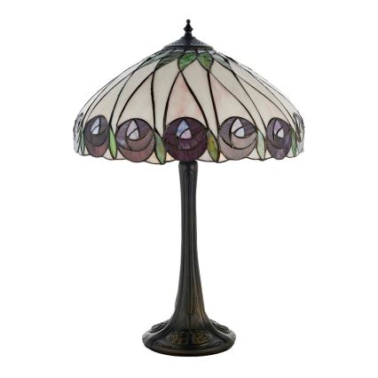Endon 64177 - Tischlampe Tiffany HUTCHINSON, 1x E27/60 W/230 V, Ø 40 cm