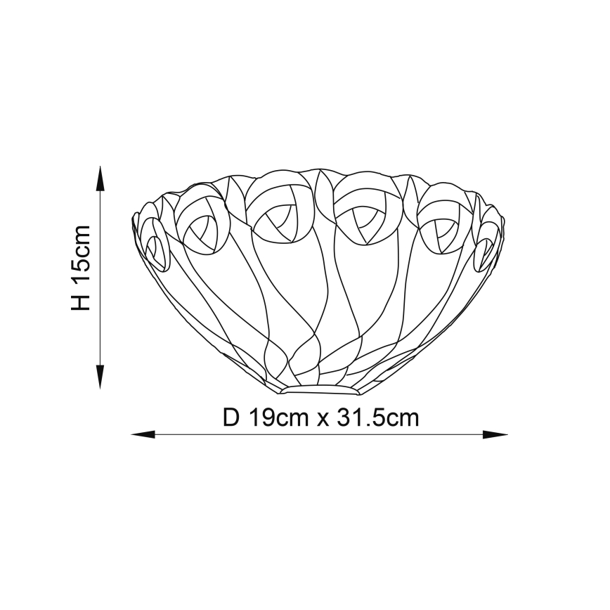 Endon 64178 - Applique da parete in stile Tiffany HUTCHINSON 1xE14/40W/230V