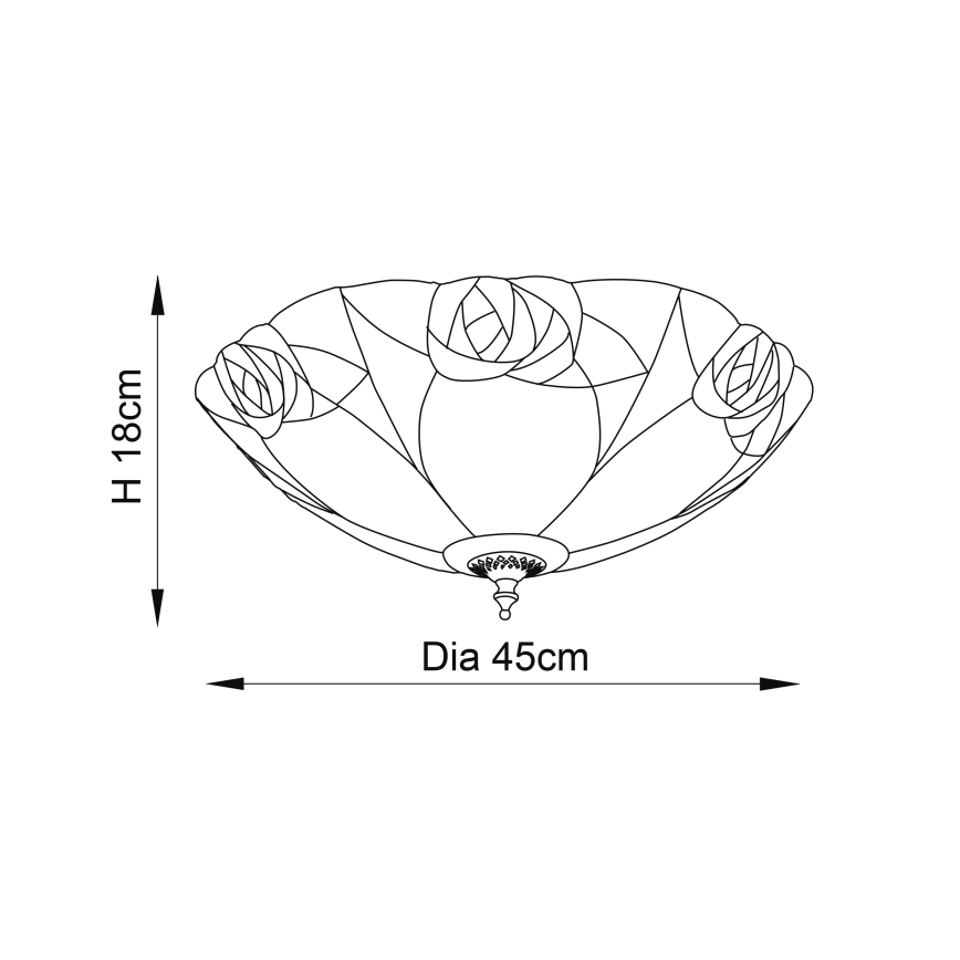 Endon 64182 - Deckenleuchte Tiffany INGRAM 2xE27/60W/230V Ø 45 cm