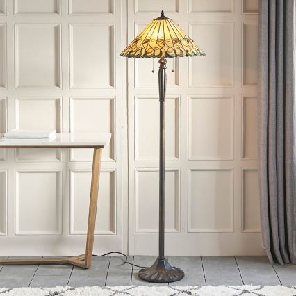 Endon 64192 - Lampadaire Tiffany JAMELIA 2xE27/60W/230V Ø 50 cm