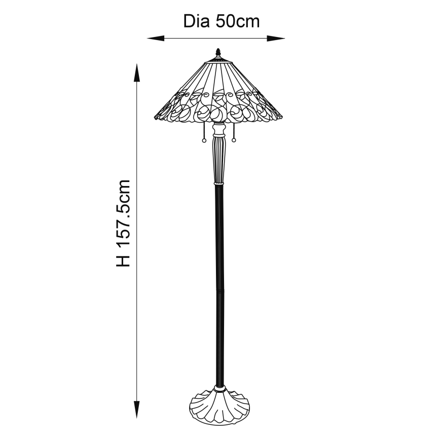 Endon 64192 - Stehlampe JAMELIA 2xE27/60W/230V, Ø 50 cm