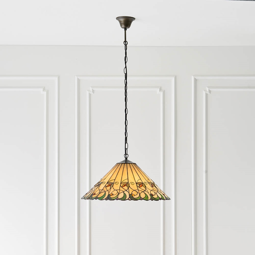 Endon 64194 - Lampadario a catena Tiffany JAMELIA 3xE27/60W/230V Ø 50 cm