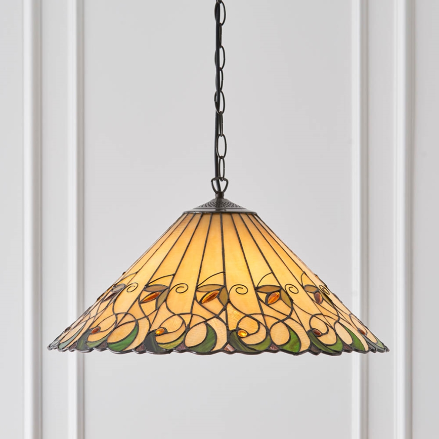 Endon 64194 - Lampadario a catena Tiffany JAMELIA 3xE27/60W/230V Ø 50 cm