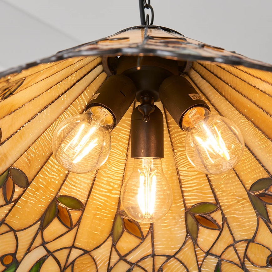 Endon 64194 - Lampadario a catena Tiffany JAMELIA 3xE27/60W/230V Ø 50 cm