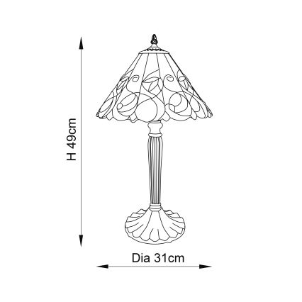 Endon 64195 - Tischlampe Tiffany JAMELIA 1xE27/60W/230V Ø 31 cm