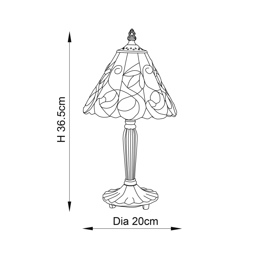 Endon 64196 - Lampe de table Tiffany JAMELIA 1xE14/40W/230V Ø 20 cm