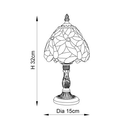 Endon 64246 - Lampe de table Tiffany LORETTE 1xE14/40W/230V Ø 15 cm