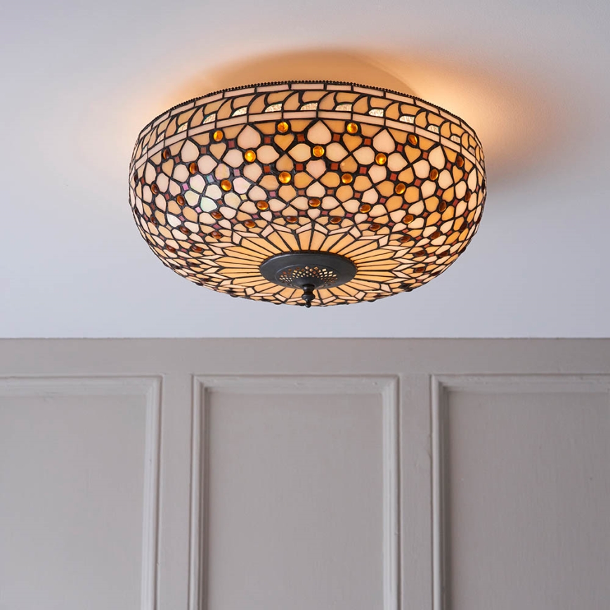 Endon 64276 - Deckenleuchte Tiffany MILLE FEUX 2xE27/60W/230V Ø 45 cm