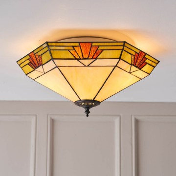 Endon 64284 - Deckenleuchte Tiffany NEVADA 2xE27/60W/230V Ø 40 cm