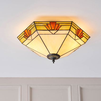 Endon 64284 - Plafoniera Tiffany NEVADA 2xE27/60W/230V Ø 40 cm