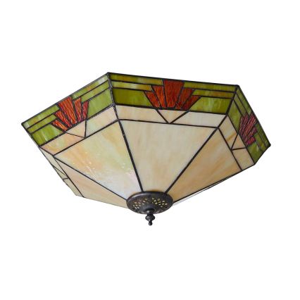 Endon 64284 - Plafoniera Tiffany NEVADA 2xE27/60W/230V Ø 40 cm