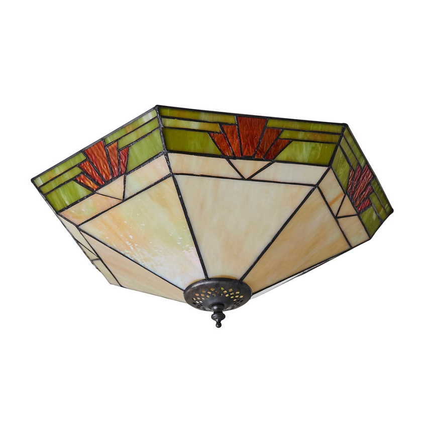 Endon 64284 - Plafoniera Tiffany NEVADA 2xE27/60W/230V Ø 40 cm