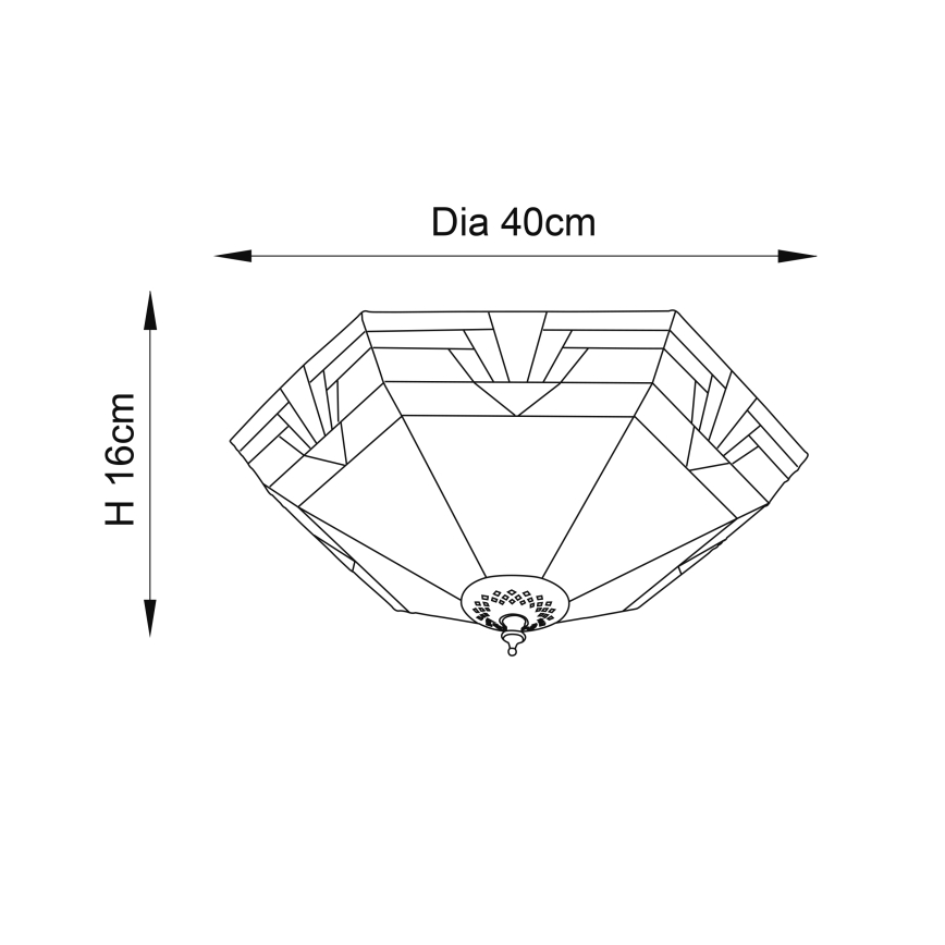 Endon 64284 - Plafoniera Tiffany NEVADA 2xE27/60W/230V Ø 40 cm