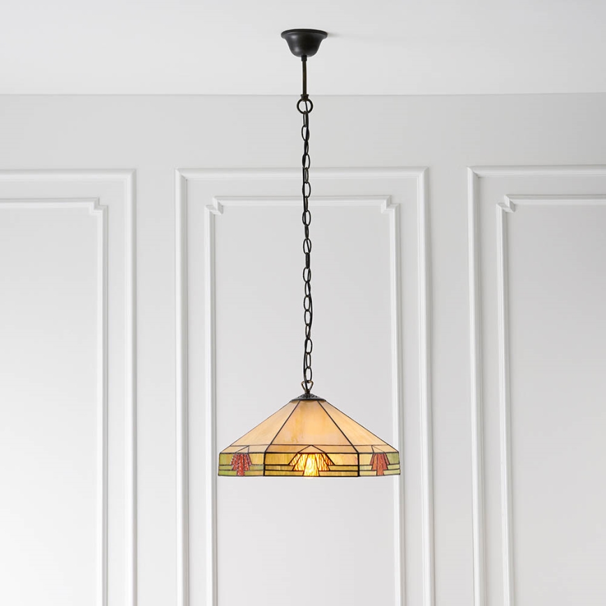 Endon 64285 - Kronleuchter an Kette Tiffany NEVADA 1xE27/60W/230V Ø 35 cm