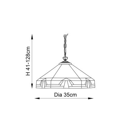 Endon 64285 - Lampadario a catena Tiffany NEVADA 1xE27/60W/230V Ø 35 cm