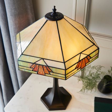 Endon 64286 - Lampada da tavolo Tiffany NEVADA 2xE27/60W/230V Ø 40 cm