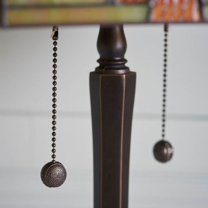 Endon 64286 - Lampe de table Tiffany NEVADA 2xE27/60W/230V Ø 40 cm