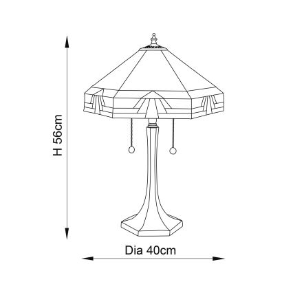 Endon 64286 - Lampe de table Tiffany NEVADA 2xE27/60W/230V Ø 40 cm