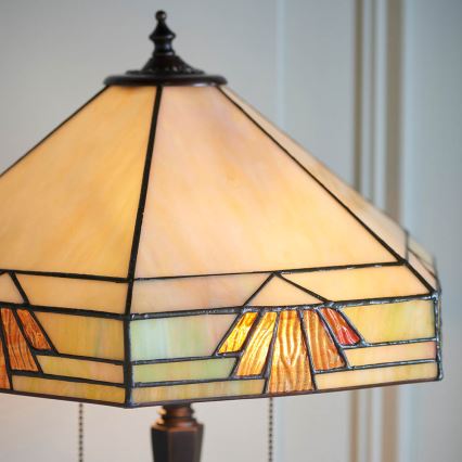 Endon 64286 - Tischlampe Tiffany NEVADA 2xE27/60W/230V Ø 40 cm