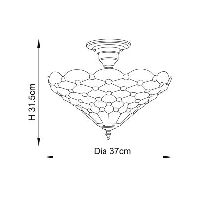 Endon 64300 - Lampadario a plafone Tiffany PEARL 3xE27/60W/230V Ø 37 cm