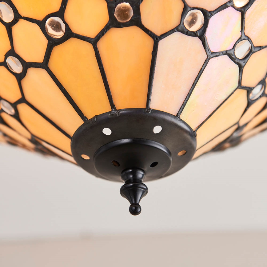Endon 64300 - Tiffany-Deckenleuchte PEARL, Aufputz, 3xE27/60W/230V, Ø 37 cm