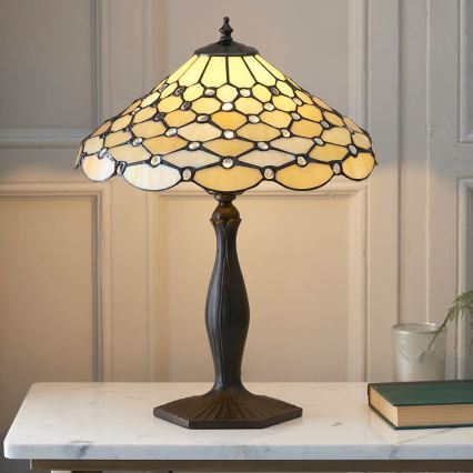 Endon 64301 - Lampe de table Tiffany PEARL 1xE27/60W/230V Ø 37 cm