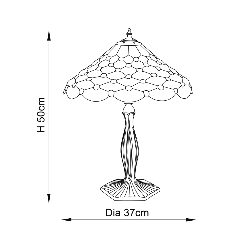 Endon 64301 - Lampe de table Tiffany PEARL 1xE27/60W/230V Ø 37 cm