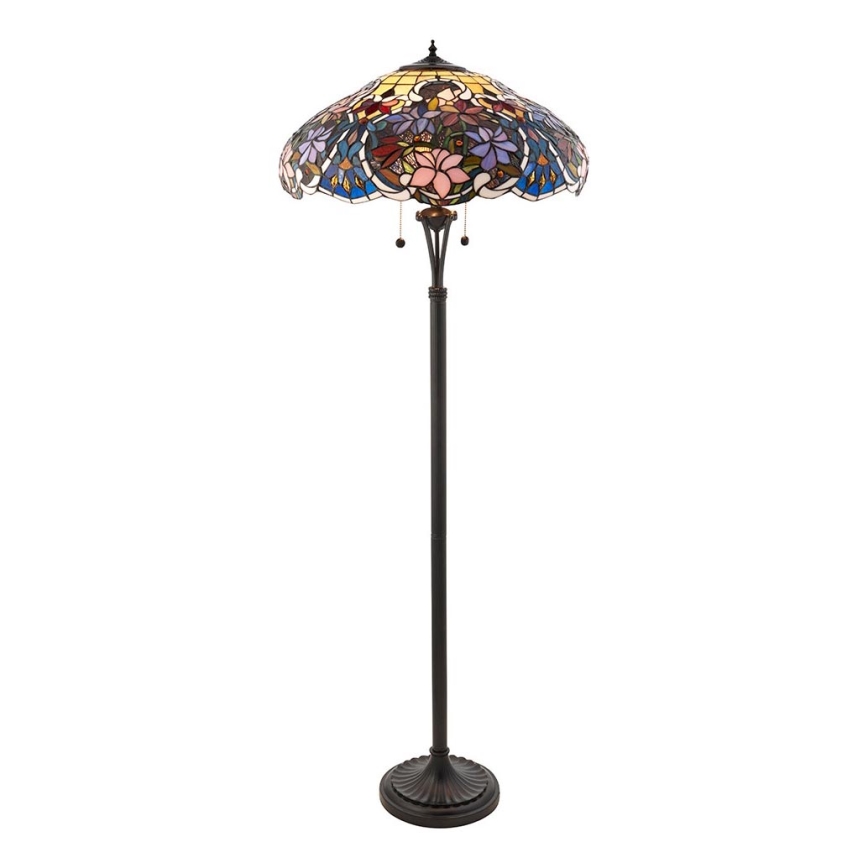 Endon 64323 - Lampada da terra Tiffany SULLIVAN 2xE27/60W/230V diam. 56 cm