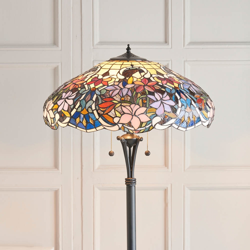 Endon 64323 - Lampada da terra Tiffany SULLIVAN 2xE27/60W/230V diam. 56 cm