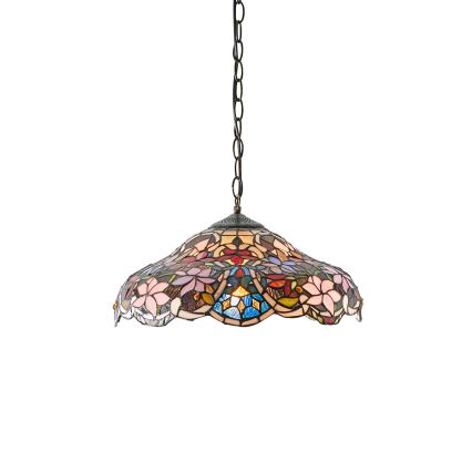 Endon 64325 - Lampadario a catena Tiffany SULLIVAN 1xE27/60W/230V Ø 40 cm