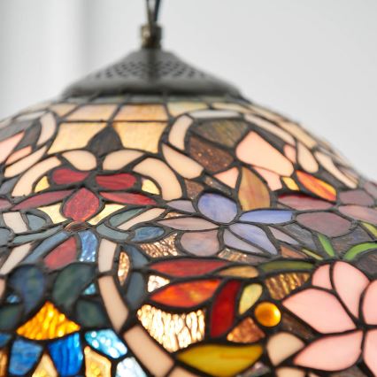 Endon 64325 - Lustre sur chaîne Tiffany SULLIVAN 1xE27/60W/230V Ø 40 cm