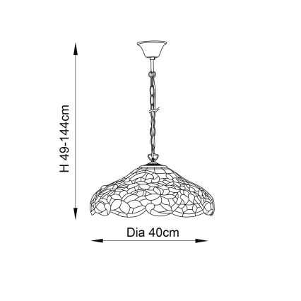 Endon 64325 - Lustre sur chaîne Tiffany SULLIVAN 1xE27/60W/230V Ø 40 cm