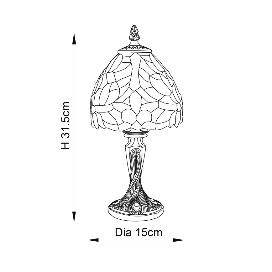 Endon 64331 - Lampe de table Tiffany SYLVETTE 1xE14/40W/230V Ø 15 cm