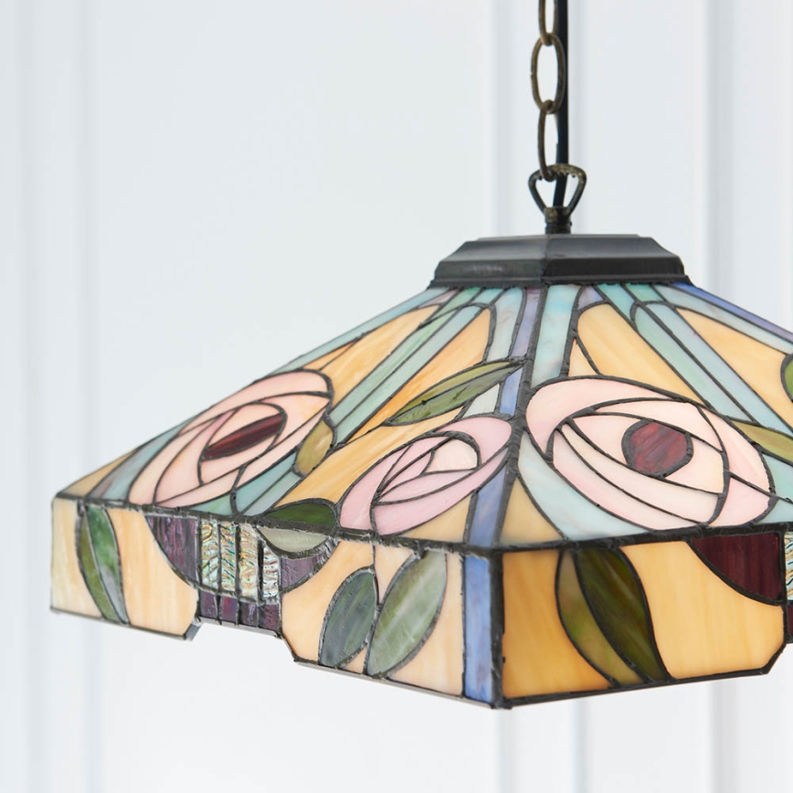 Endon 64385 - Lustre suspendu sur chaîne Tiffany WILLOW 1xE27/60W/230V Ø 35 cm