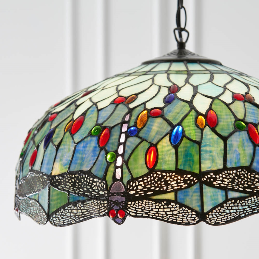 Endon 66148 - Lustre sur chaîne Tiffany DRAGONFLY 3xE27/60W/230V Ø 50 cm