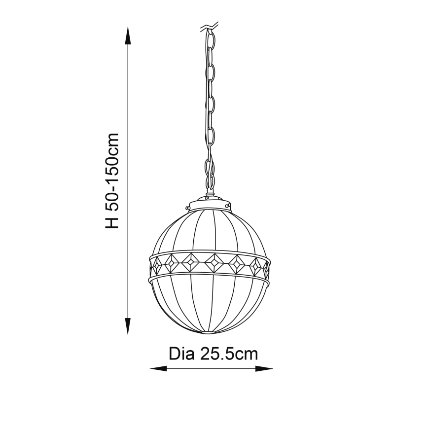 Endon 67044 - Lampadario a sospensione con catena FARGO 1xE14/40W/230V diametro 25,5 cm