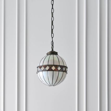 Endon 67044 - Lampadario a sospensione con catena Tiffany FARGO 1xE14/40W/230V Ø 25,5 cm