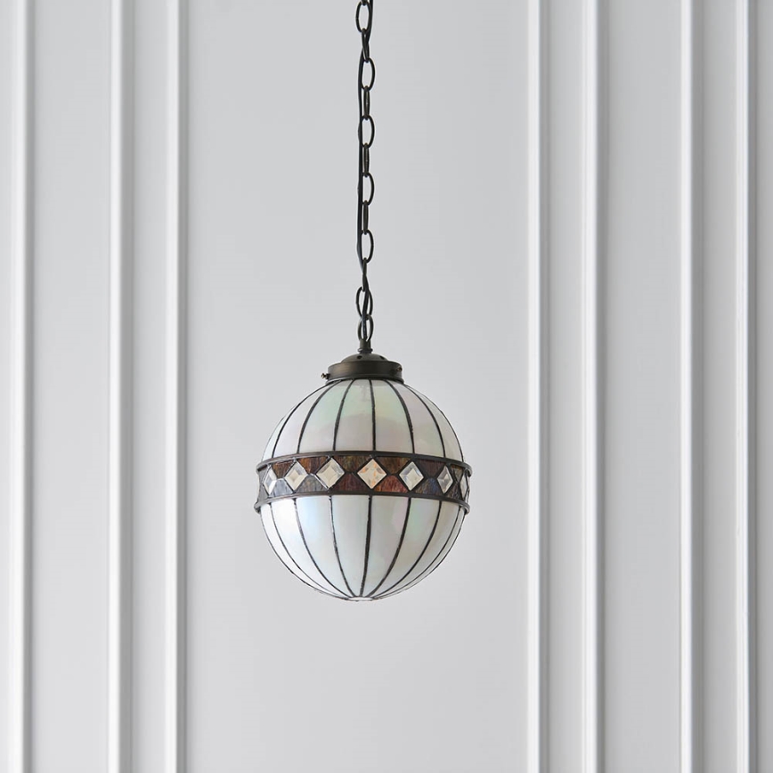 Endon 67044 - Lampadario a sospensione con catena Tiffany FARGO 1xE14/40W/230V Ø 25,5 cm