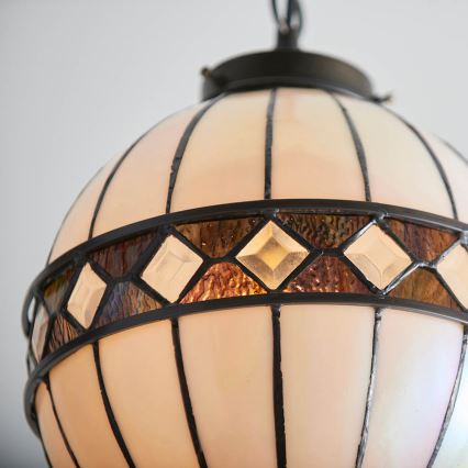 Endon 67044 - Lampadario a sospensione con catena Tiffany FARGO 1xE14/40W/230V Ø 25,5 cm