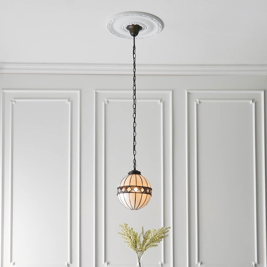 Endon 67044 - Lustre à chaîne Tiffany FARGO 1xE14/40W/230V Ø 25,5 cm