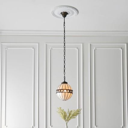 Endon 67044 - Tiffany-Kronleuchter an Kette FARGO 1xE14/40W/230V Ø 25,5 cm