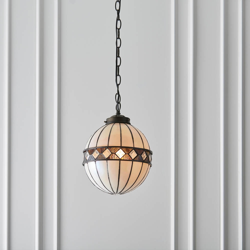 Endon 67044 - Tiffany-Kronleuchter an Kette FARGO 1xE14/40W/230V Ø 25,5 cm